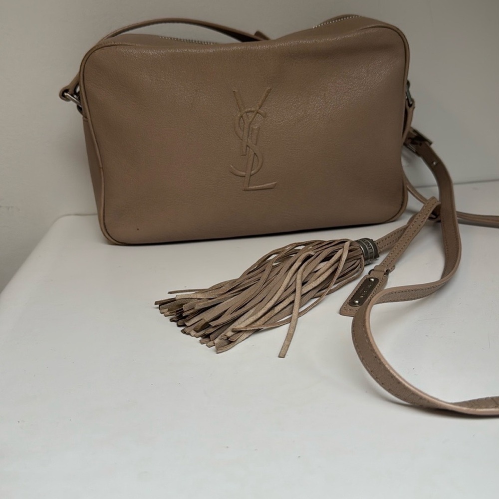 Yves Saint Laurent Tan Leather Crossbody Bag with Tassel